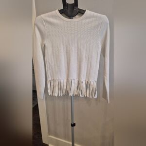 Endless Rose Cream Fringe Long Sleeve Top